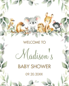 Australian Animals Greenery Welcome Sign 16"x20" design preview