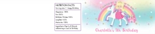 Blonde Princess and Unicorn Water Bottle Label for 600ml / 20oz bottle design preview