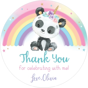 Pandacorn Party 2 Inches Round Label design preview