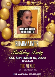 Purple Bithday: Purple & Gold Birthday