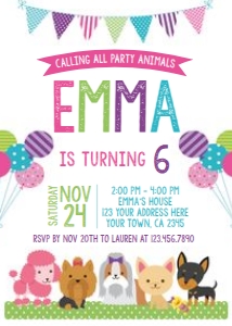 Puppies Invitation - www.printerfairy.com design preview