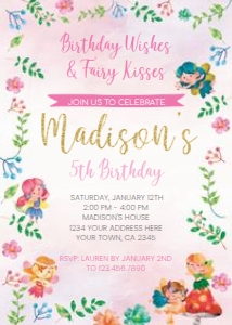 Fairies Birthday Party Invitation - www.printerfairy.com: Fairy-Invitation 001