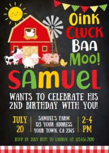 Farm Birthday Party Invitation - www.printerfairy.com: Farm Birthday Party Invitation - www.printerfairy.com