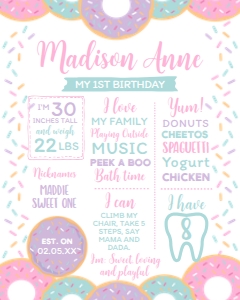 Donut Birthday Board - www.printerfairy.com: Donut_Board