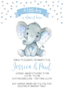 Elephant Baby Shower Invitation - www.printerfairy.com: Elephant_BabyShower