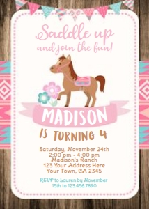 Pony Birthday Invitation - www.printerfairy.com: Pony Birthday Invitation - www.printerfairy.com