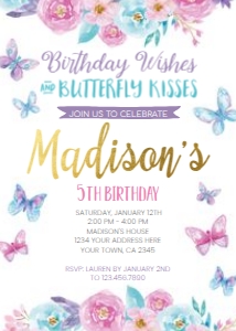 Butterfly Birthday Invitation - www.printerfairy.com: Butterfly Birthday Invitation - www.printerfairy.com