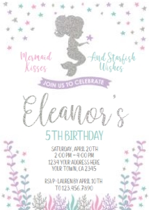 Mermaid Birthday Invitation - www.printerfairy.com: Mermaid Birthday Invitation - www.printerfairy.com