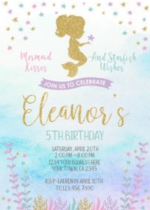 Mermaid Birthday Invitation - www.printerfairy.com: Mermaid Birthday Invitation - www.printerfairy.com