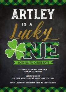 Lucky One Birthday Invitation - www.printerfairy.com: LuckyOne_002