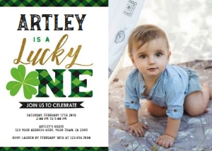 Lucky One Birthday Invitation with Photo - www.printerfairy.com: Lucky One Birthday Invitation with Photo - www.printerfairy.com