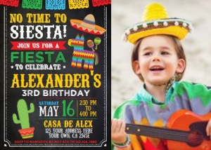 Fiesta Birthday Invitation with Photo - www.printerfairy.com: Fiesta_Birthday Invitation-with photo