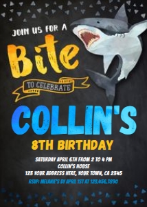Shark Birthday Invitation - www.printerfairy.com: Shark_Invitation002