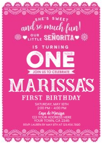Papel Picado First Fiesta Invitation - www.printerfairy.com design preview