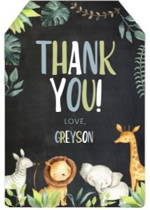 Jungle Party Favor Tag (black) - www.printerfairy.com: Jungle Party Favor Tag (black) - www.printerfairy.com