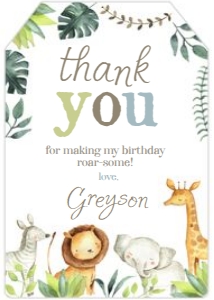 Jungle Party Favor Tag (white) - www.printerfairy.com: Jungle Party Favor Tag (white) - www.printerfairy.com