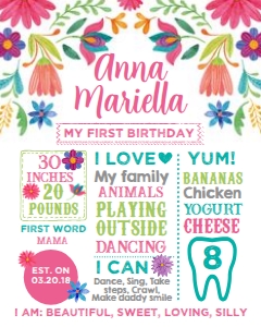 Fiesta Floral Birthday Board - www.printerfairy.com: Fiesta Floral Birthday Board - www.printerfairy.com