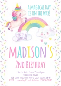 Unicorn&Rainbow-Invitation: Unicorn&Rainbow-Invitation