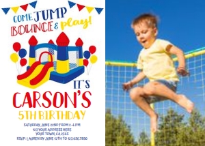 Jump Party Birthday Invitation with Photo - www.printerfairy.com design preview