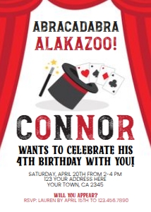 Magic Show Party Invitation - www.printerfairy.com: Magic Show Party Invitation - www.printerfairy.com
