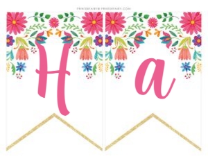Floral Fiesta Banner - www.printerfairy.com: Floral Fiesta Banner - www.printerfairy.com