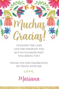 Fiesta Floral Thank You Cards - www.printerfairy.com: Fiesta Floral Thank You Cards - www.printerfairy.com
