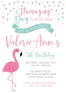 Flamingo Party Birthday Invitation - www.printerfairy.com: Flamingo Party Birthday Invitation - www.printerfairy.com