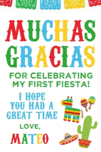 Fiesta Thank You Card - www.printerfairy.com: Fiesta Thank You Card - www.printerfairy.com