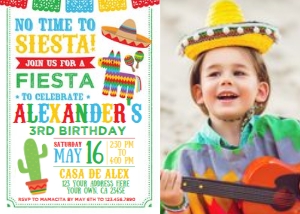 Fiesta Birthday Invitation with Photo - www.printerfairy.com: Fiesta_BirthdayInvitation001-With Photo
