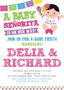 Baby Señorita Invitation - White design preview