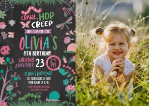 Bugs Birthday Party Invitation with Photo - www.printerfairy.com design preview