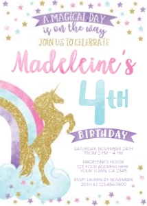 Unicorn Birthday Invitation002 - www.printerfairy.com design preview