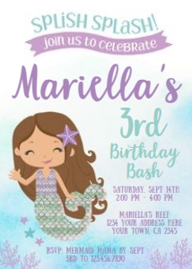 Mermaid Birthday Invitation003B - www.printerfairy.com design preview