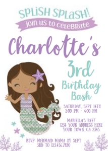 Mermaid Birthday Invitation005A - www.printerfairy.com design preview