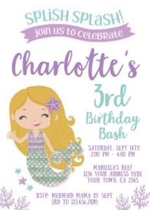 Mermaid Birthday Invitation004A - www.printerfairy.com design preview
