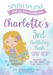 Mermaid Birthday Invitation004B - www.printerfairy.com design preview