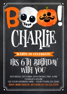Halloween BOO Birthday Invitation - www.printerfairy.com: Halloween BOO Birthday Invitation - www.printerfairy.com