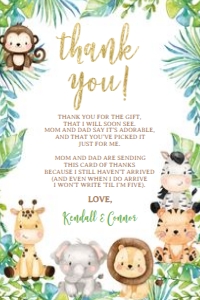 Safari_Baby Shower_Thank You Cards: Safari_Baby Shower_Thank You Cards
