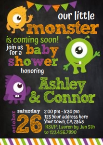 Halloween Little Monster Baby Shower Invitation - www.printerfairy.com: Halloween Little Monster Baby Shower Invitation - www.printerfairy.com