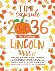 Little Pumpkin White Time Capsule (Sign) - www.printerfairy.com: Little Pumpkin White Time Capsule - www.printerfairy.com