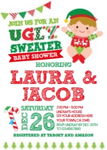 Ugly Sweater Baby Shower Invitation - 05 - www.printerfairy.com design preview
