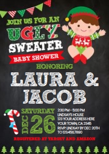 Ugly Sweater Baby Shower Invitation - 07 - www.printerfairy.com design preview