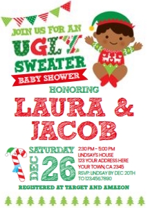 Ugly Sweater Baby Shower Invitation - 01 - www.printerfairy.com design preview