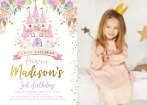 Princess Castle Invitation with Photo - www.printerfairy.com: Princess Castle Invitation with Photo - www.printerfairy.com