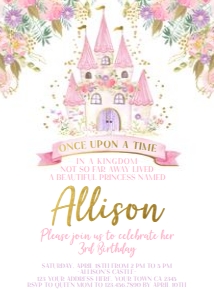 Once Upon a Time Castle Invitation - www.printerfairy.com: Once Upon a Time Castle Invitation - www.printerfairy.com