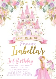 Princess Unicorn Castle Invitation (3) - www.printerfairy.com design preview