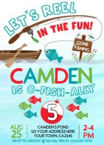 Fishing Birthday Invitation (blue) - www.printerfairy.com design preview