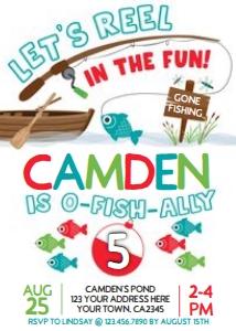 Fishing Birthday Invitation (white) - www.printerfairy.com design preview