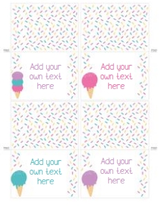 Ice Cream Food Tents (bold green) - www.printerfairy.com design preview