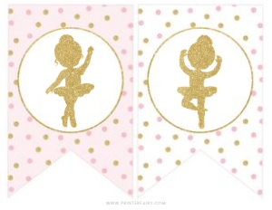 Ballerina Birthday Banner - www.printerfairy.com design preview